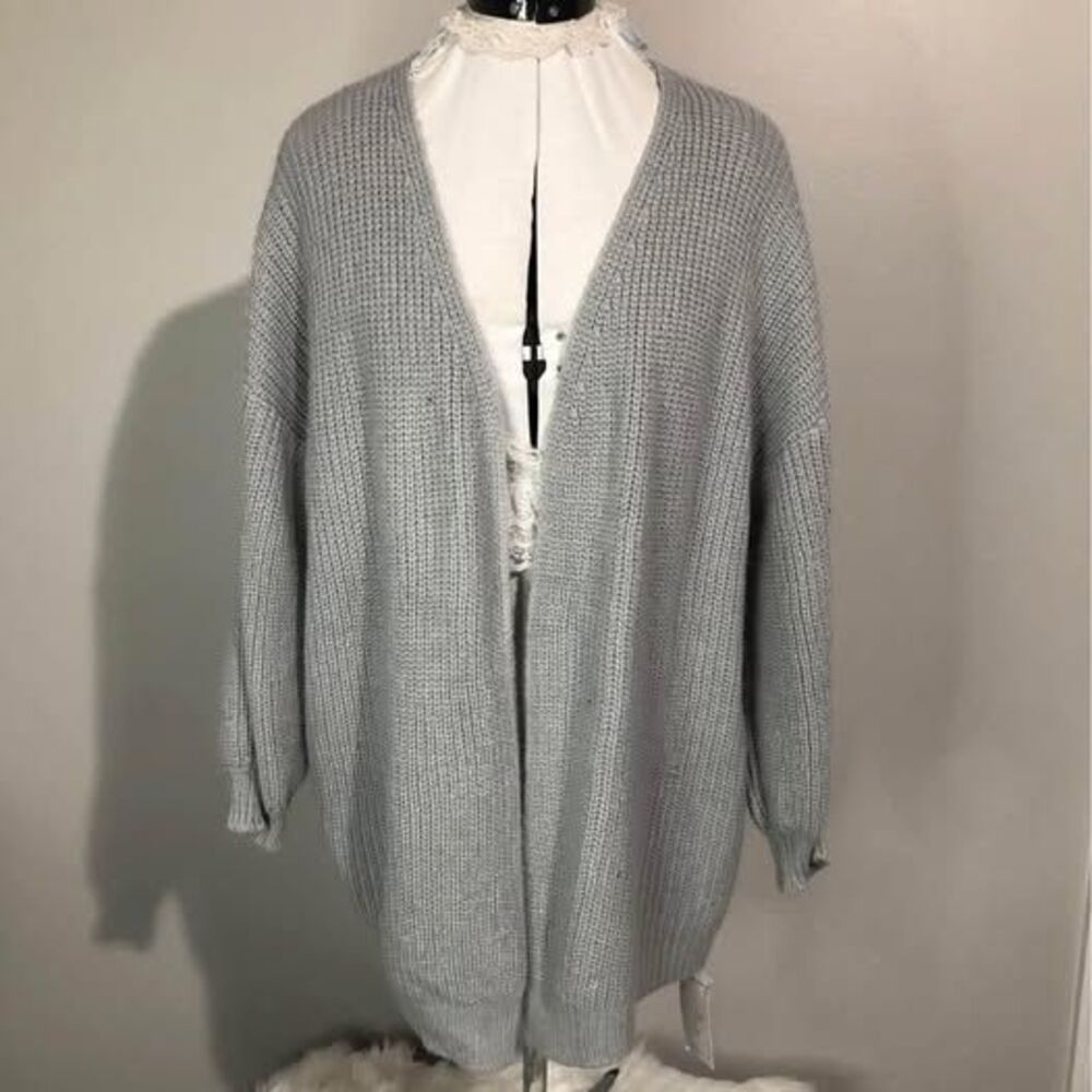 NWT Cardigan Medium Danke Long Sleeve Gray C3913